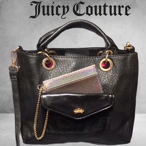 Juicy Couture Black Satchel with Gold Accents